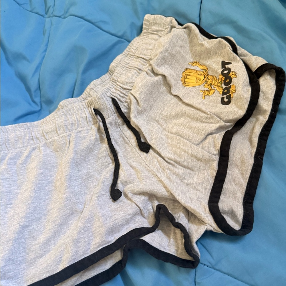 Gardians of galaxy I am Groot Grey Lounge Shorts with Black Piping